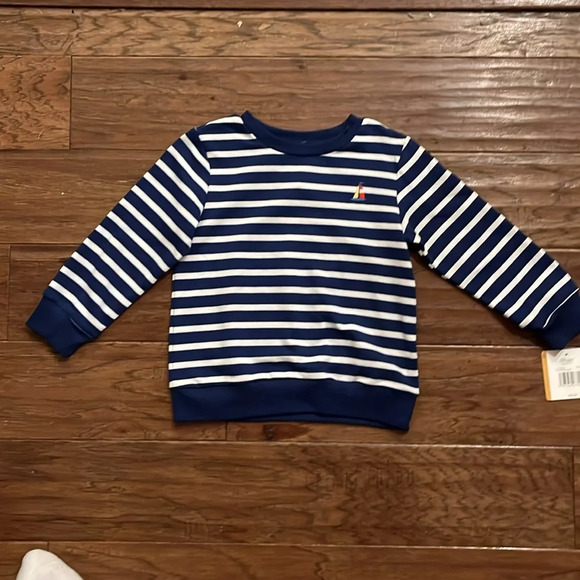Little Me Boy’s Blue and White Long Sleeve Shirt and Short Set Size 3T - Picture 3 of 8
